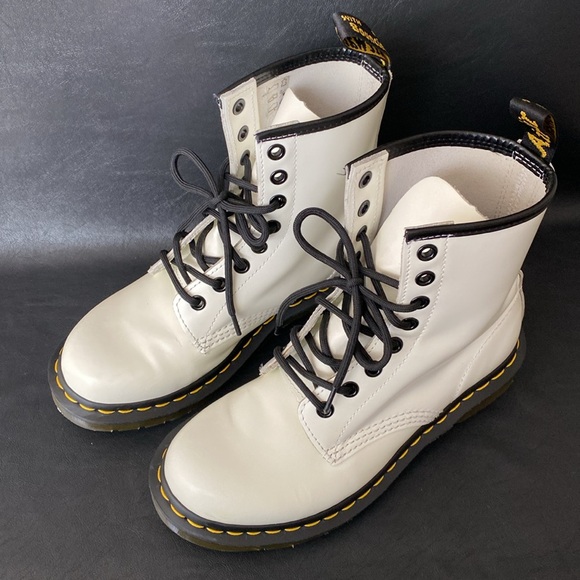 Dr. Martens White Leather Boots - Picture 7 of 8